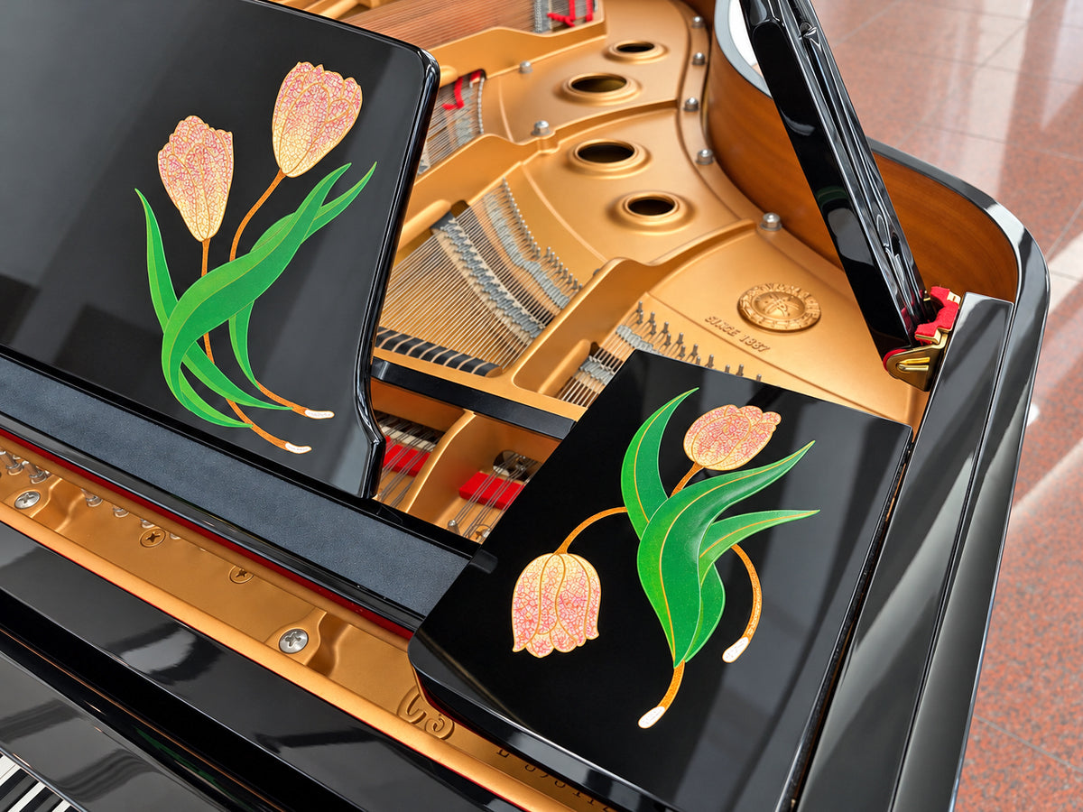 Production cost for the "Tulip" lacquerware with vibrant colors (two grand piano lamp stands).