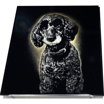 沈金ペットポートレート（色紙サイズ・ピアノ端材）｜オーダーメイド