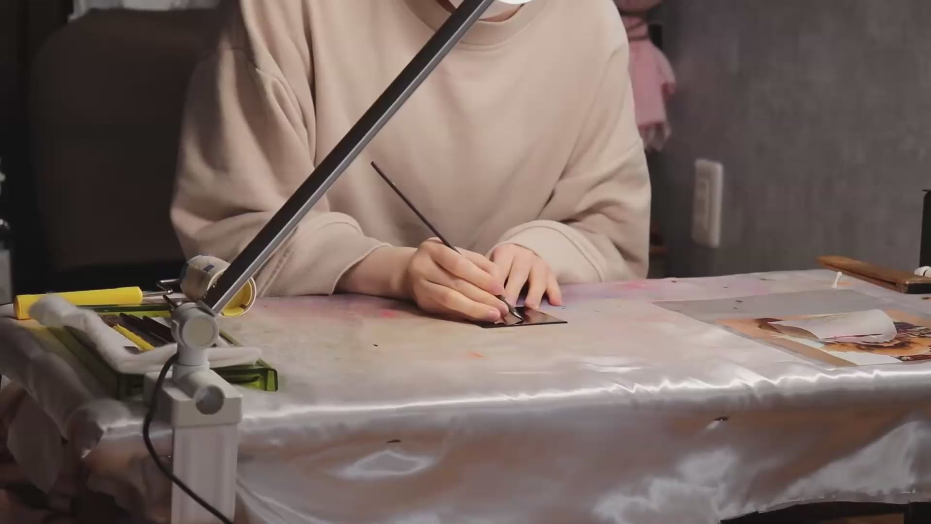 沈金ペットポートレート（色紙サイズ・ピアノ端材）｜オーダーメイド