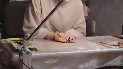 沈金ペットポートレイト（二枚屏風・ピアノ端材）｜オーダーメイド